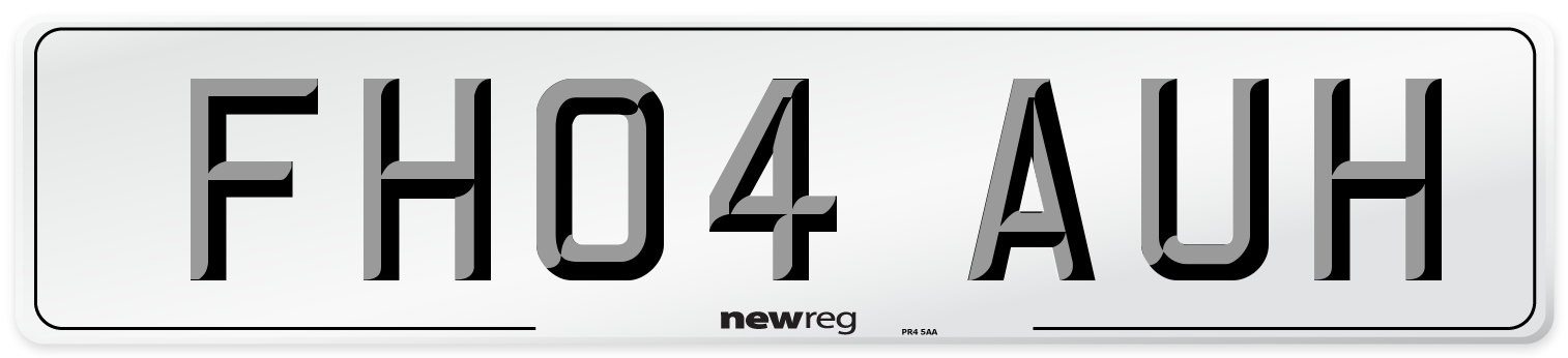 FH04 AUH Number Plate from New Reg